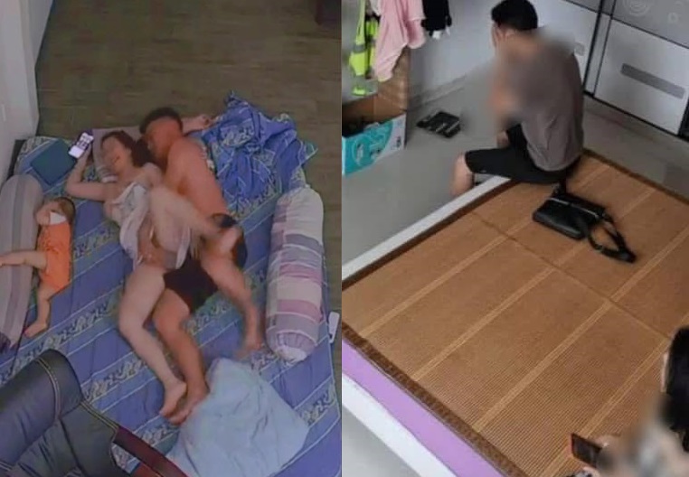 Lộ Clip Hot 18+ Hack Cam Phòng Ngủ Hai Vợ Chồng Chịch Nhau Cạnh Con Trai